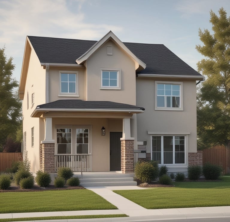 A cozy cottage surrounded by trees.