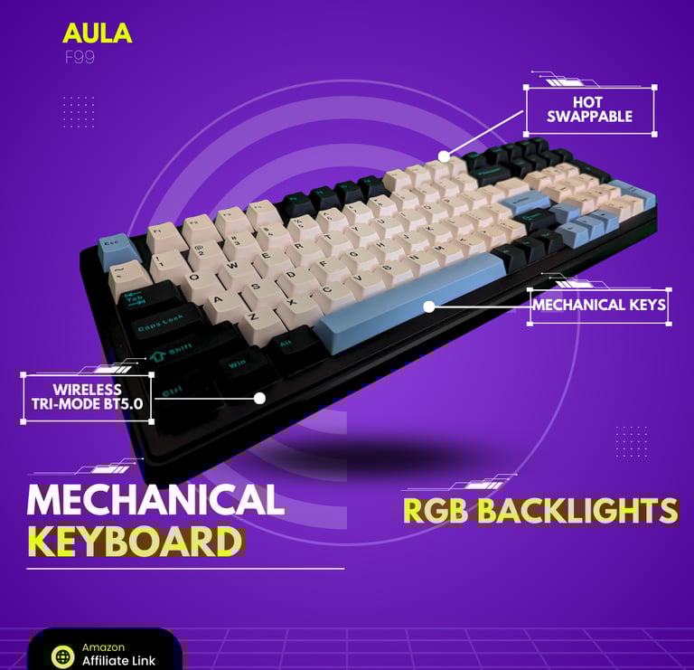 Picture of mechanical key board AULA F99