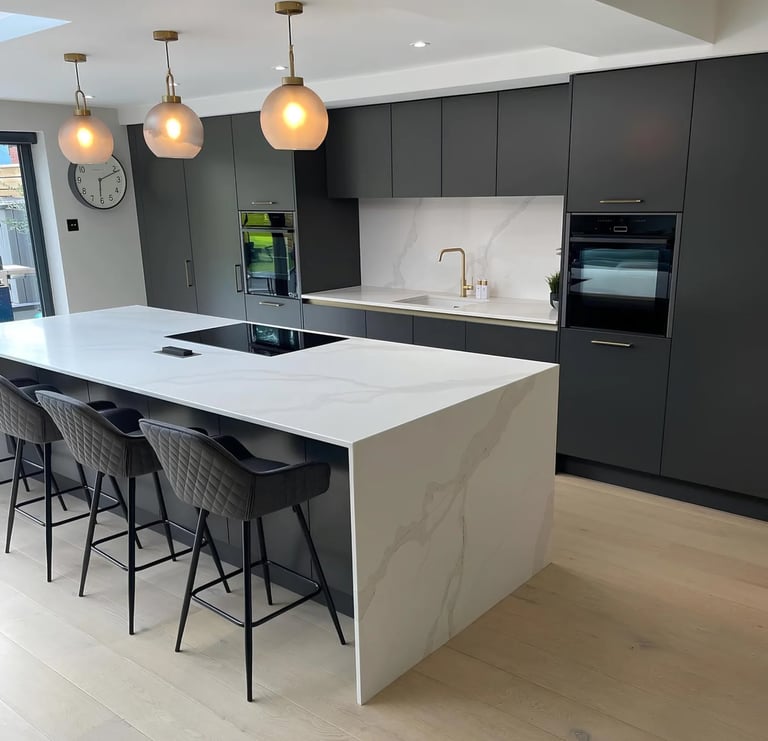 Premium kitchen worktops in Newcastle supplied and installed by RH Stone Surfaces