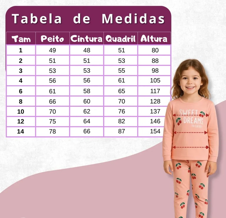 Kit 2 Pijamas Infantil Menina Algodão Sortido 