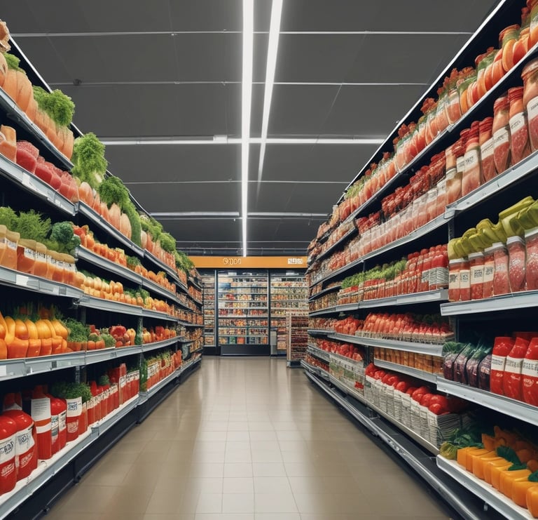 A large blue tractor is positioned on a dirt road next to a series of carts filled with harvested sugarcane. The sky is partly cloudy with patches of blue visible. There are signs of agricultural activity, and a white utility vehicle can be seen in the distance on the road.