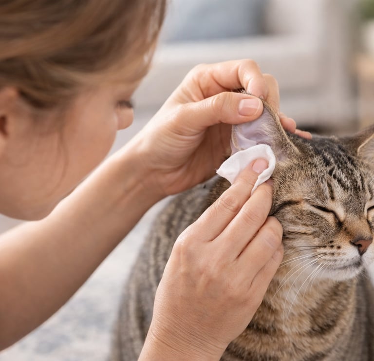 Cleans cat's eye and ear with JJJee® Total Pet Care