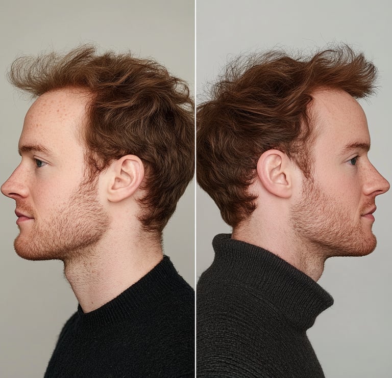 before and after prp treatment results of patchy mans hair