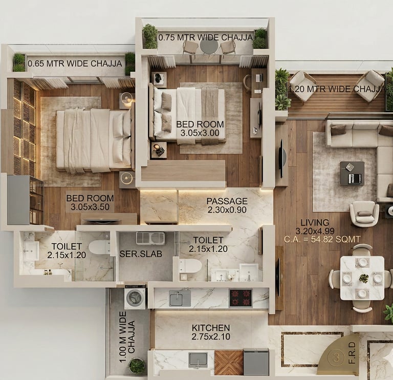 smart luxury 2 BHK flat