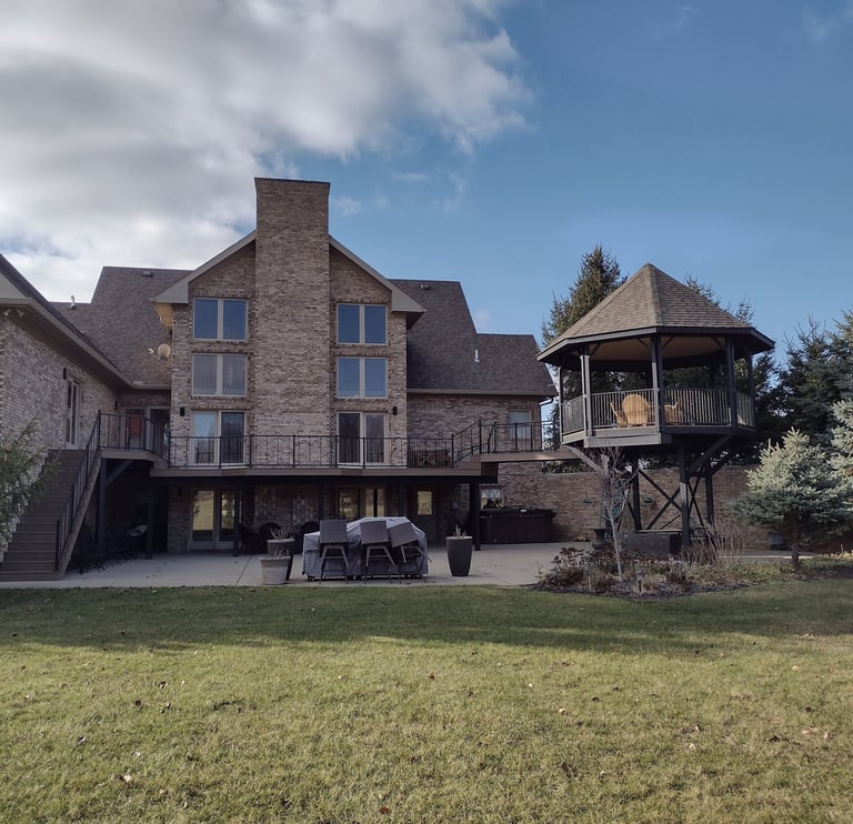 Multi elevation deck with an elevated Gazebo