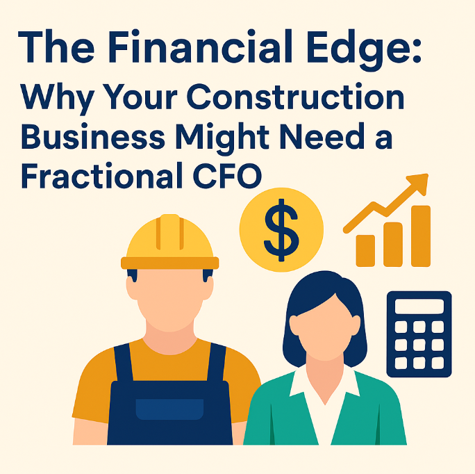 Illustration showing a construction worker and a business professional beside financial icons.
