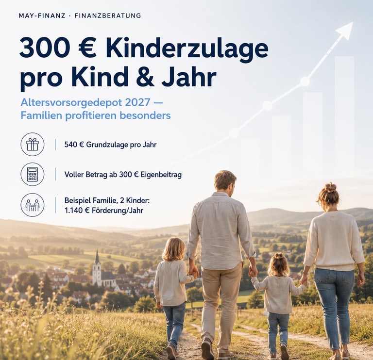 Kinderzulage sichern: Altersvorsorgedepot 2027 für Familien | May-Finanz
