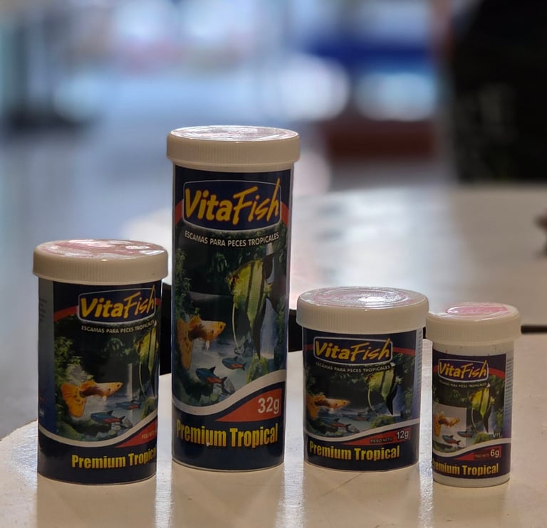 alimento escamas peces tropicales