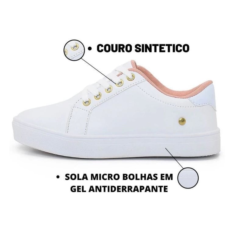 Tênis Casual couro sinterico