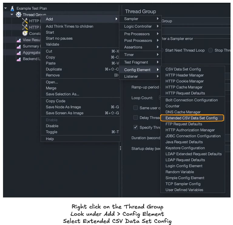 JMeter Extended CSV Data Set Config