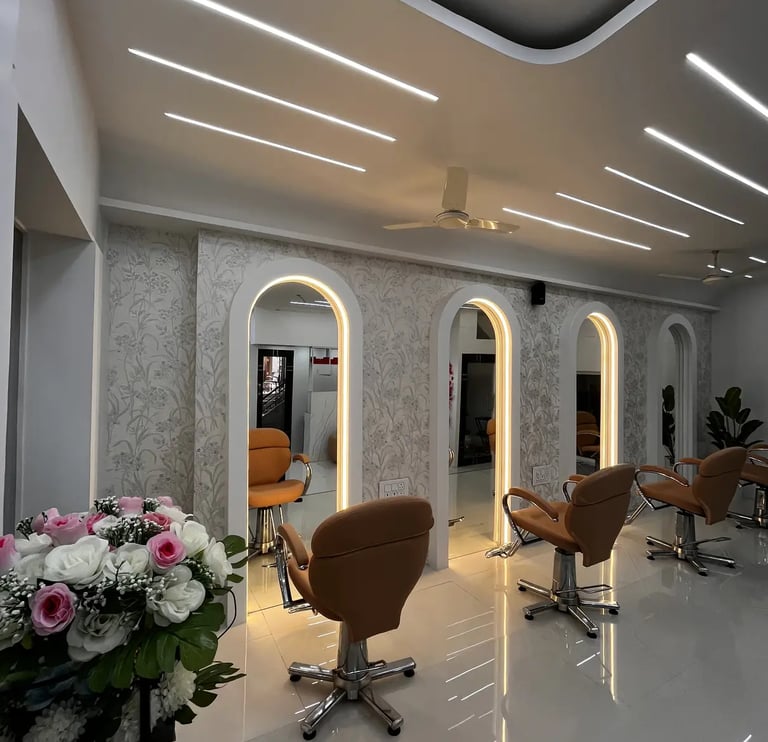Kara Salon Pimpri-Chinchwad - Interior with professional hair styling and washing stations