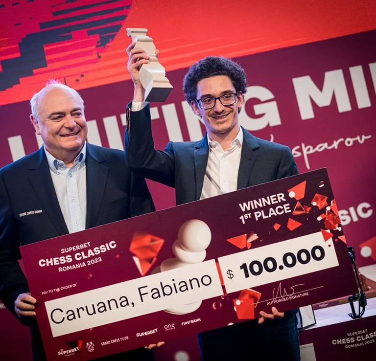Fabiano Caruana wins Superbet Chess Classic 2023 in Romania. FIDE Grand Chess Tour 2023
