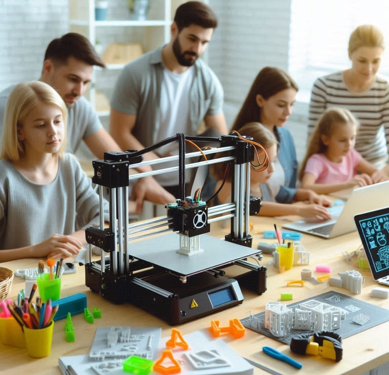 Estudiantes aprendiendo impresión 3D en Barcelona