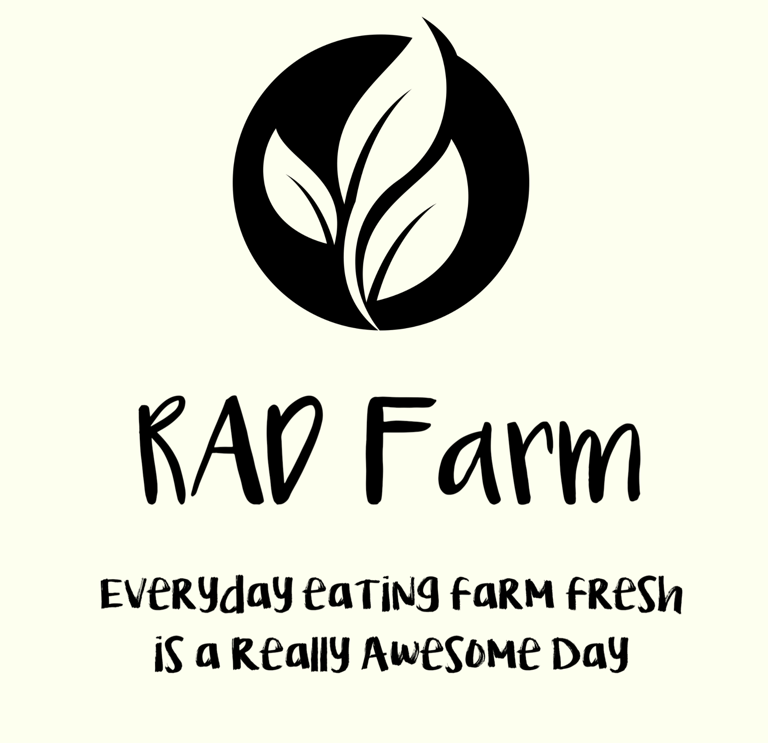 a logo for rad farm