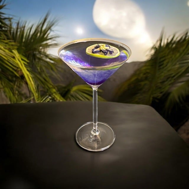 Moonlight Mirage Vesper cocktail by Kelsie Bender