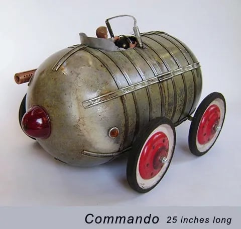 Found object spaceship sculpture named Commando by artist Tal Avitzur, image 2.