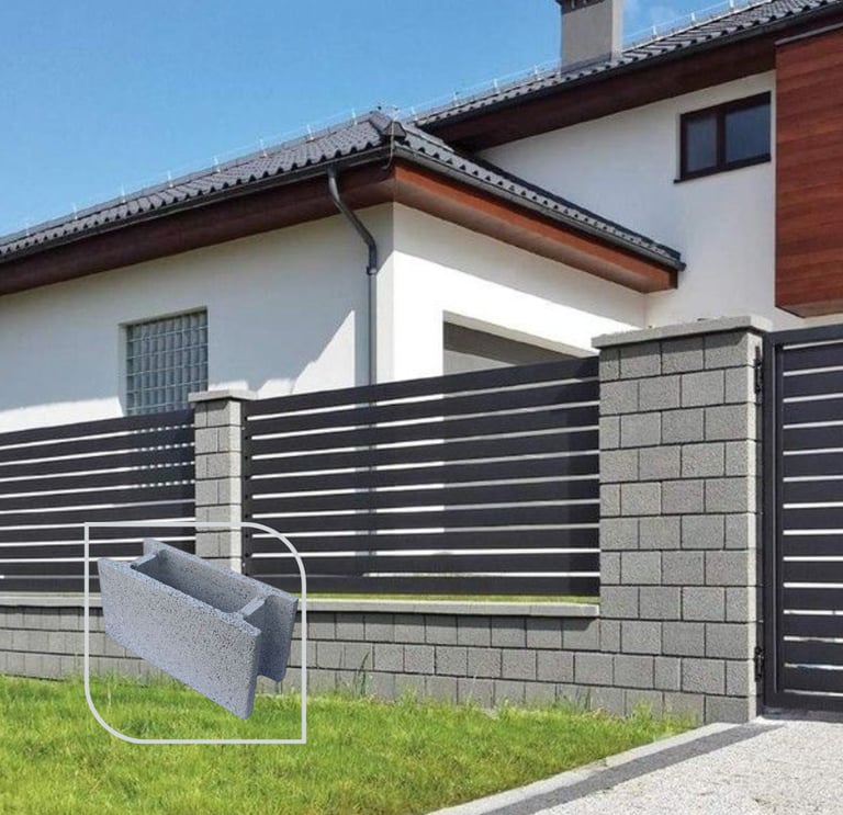 Zid  de gardrealizat din bolțari de zidărie, 