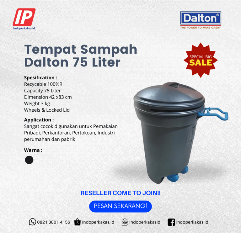 tempat sampah dalton 80 liter