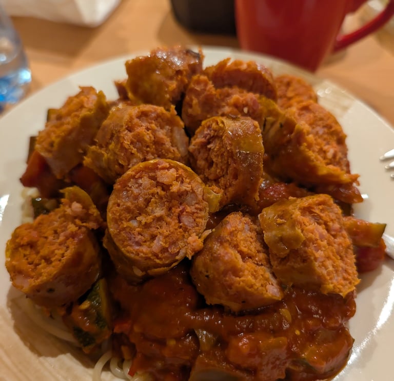 Local Hungren sausage from Central Market Hall in Budapest, Hungren