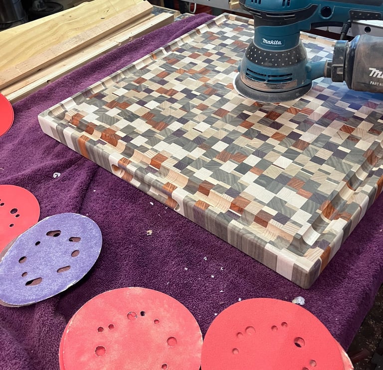 Woodshop and cutting board of J&D Ochoa Woodworking