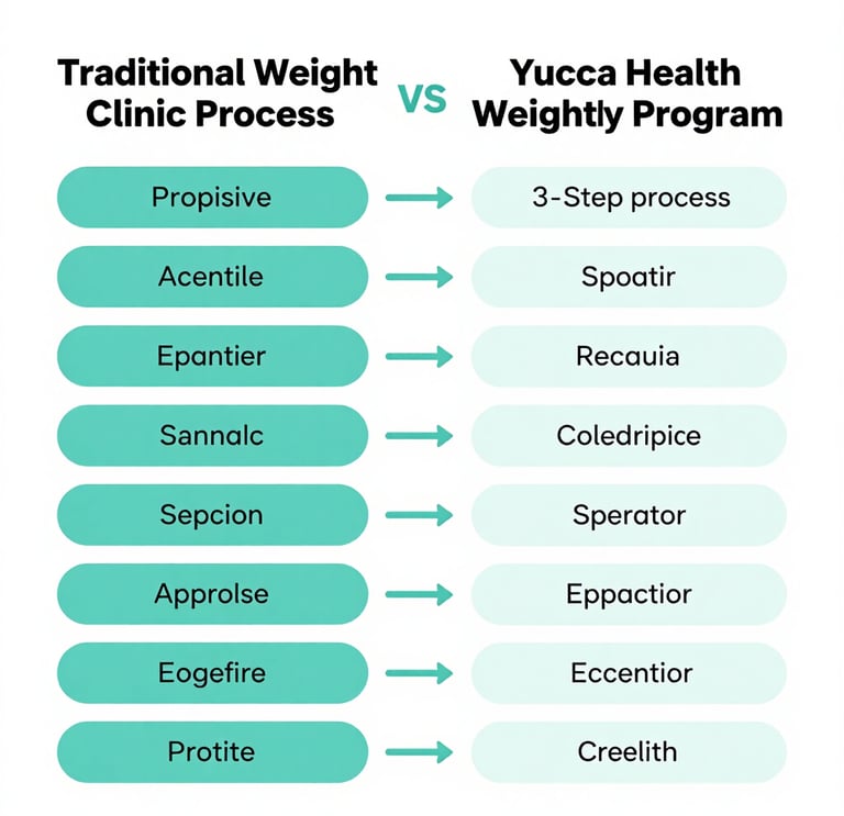 Telehealth weight loss program versus clinic showing online GLP-1 prescription USA advantage