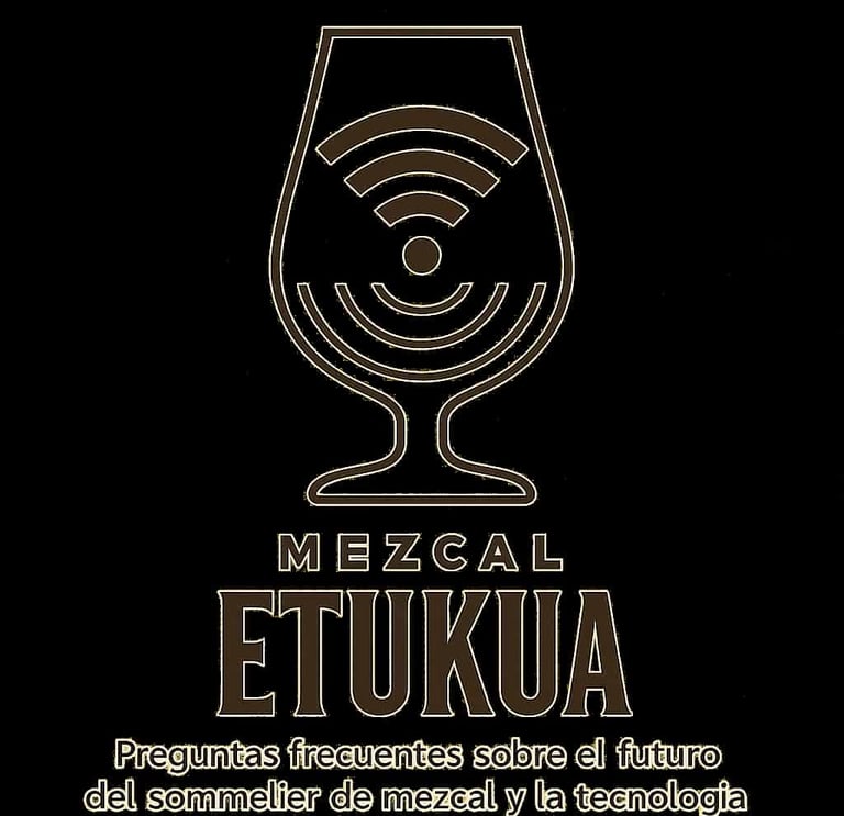 Icono de una copa de mezcal con un símbolo de wifi integrado de forma sutil, representando la conexi