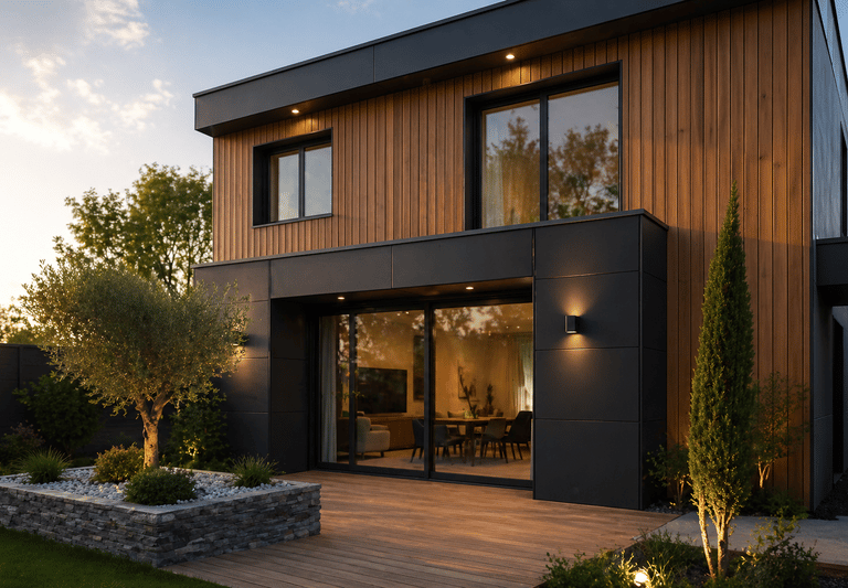 Bardage bois moderne – façade extérieure haut de gamme