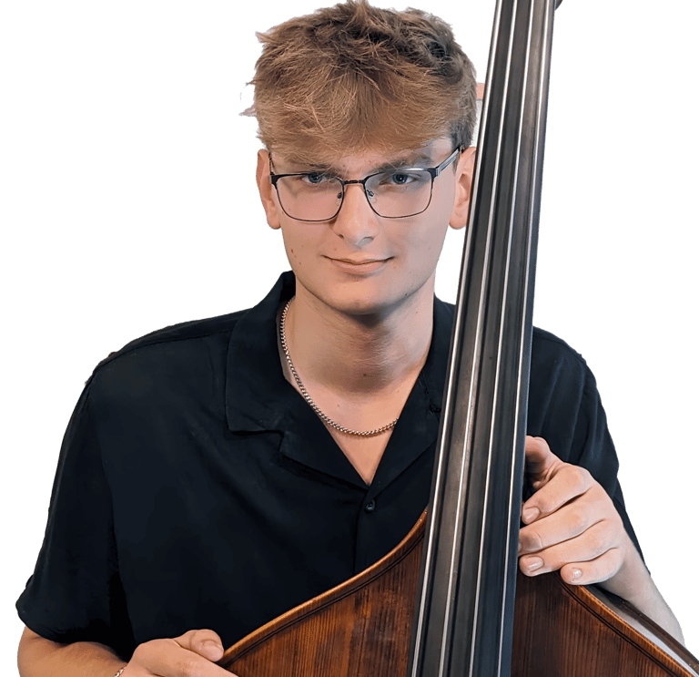 An image of Jamie Walker, jazz double bass player