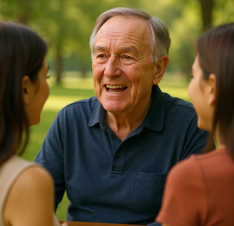 Homem e mulher sentados à mesa