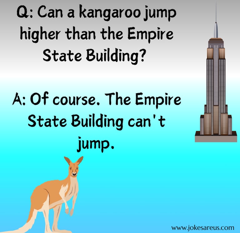 Can a kangaroo jump higher than Empire State Building? Of course. Empire State Building can't jump.