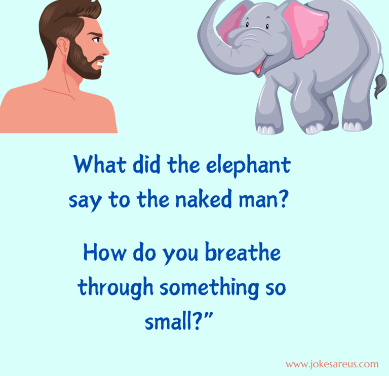 Q. What did the elephant say to the naked man? A. "How do you breathe through something so small?”
