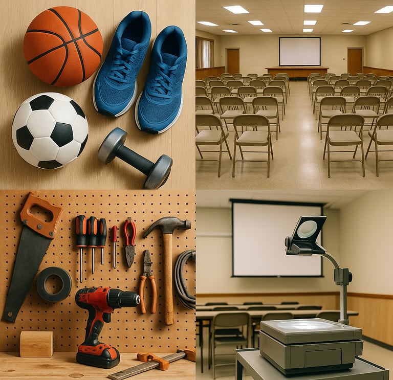 a classroom with a variety of tools and tools
