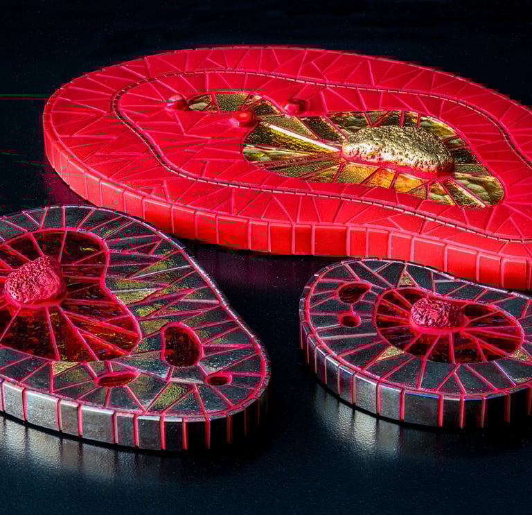 Grupo de amebas oro rojo