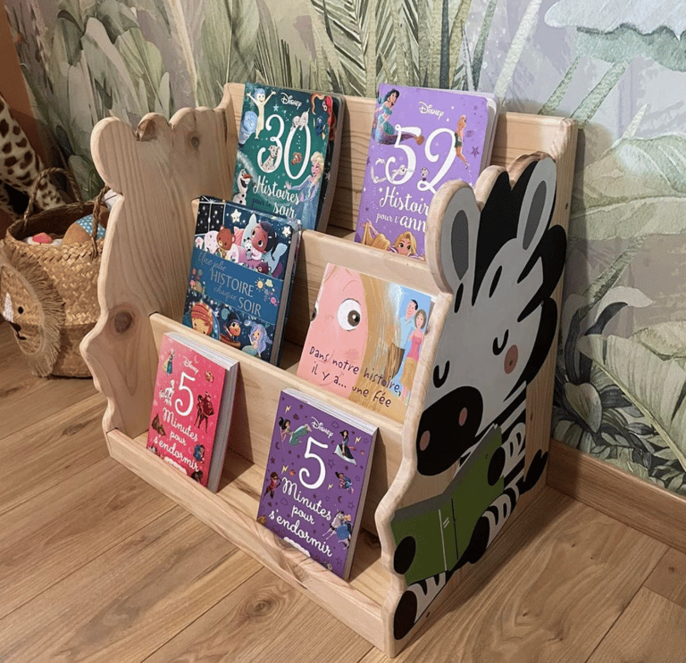 Bibliothèque zèbre pour enfant en bois