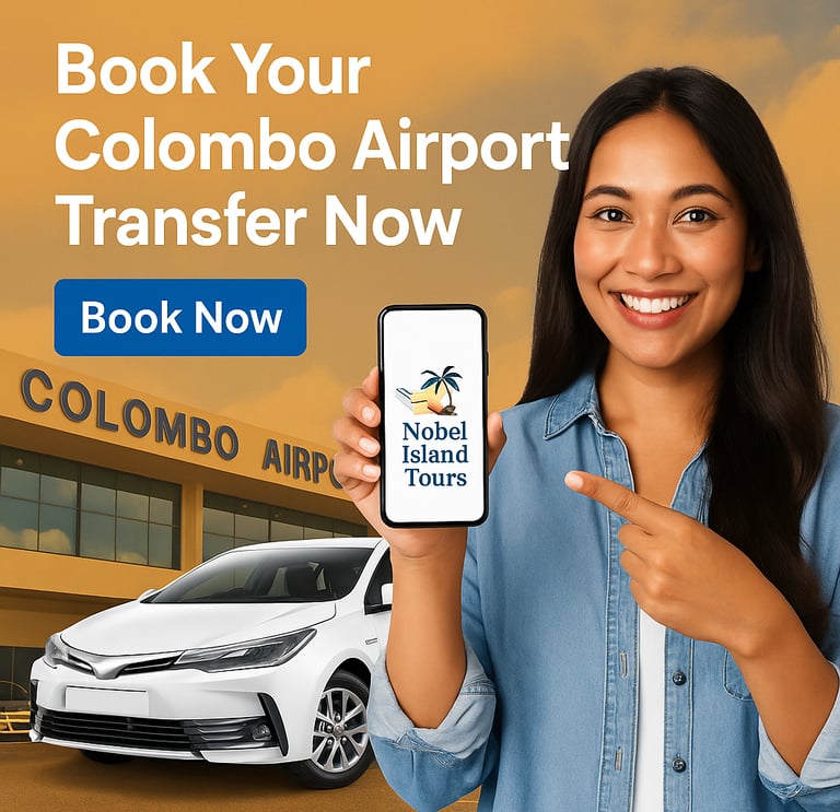Book Colombo Airport transfer online with Nobel Island Tours – reliable airport taxi service.