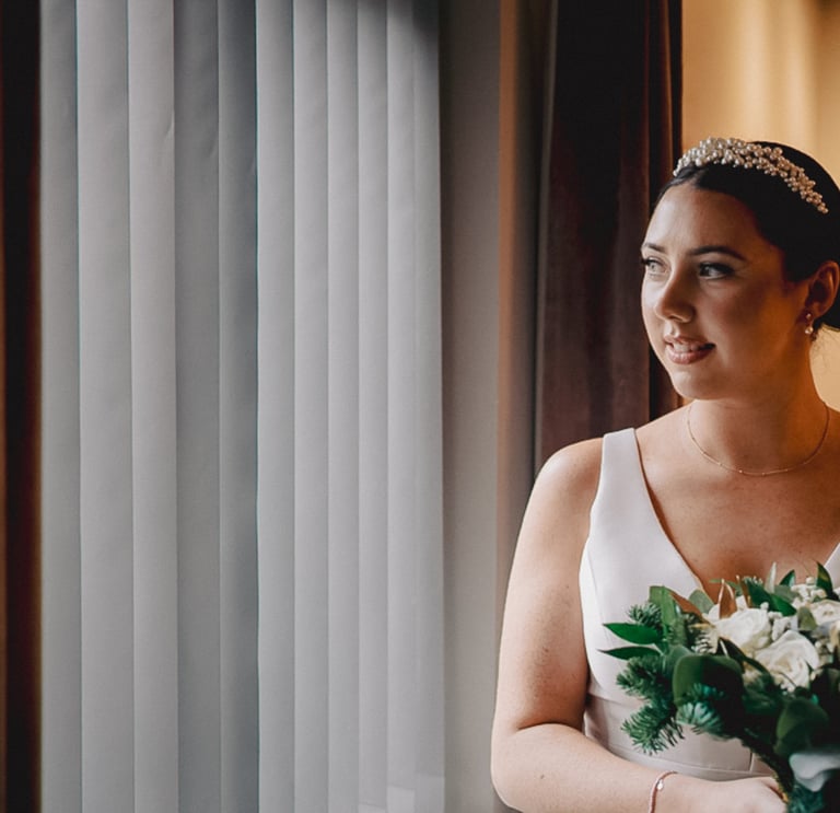 Bride and groom sharing a quiet moment after ceremony in Leeds – wedding photography and film by The