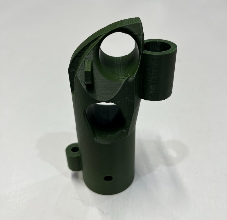 green plastic prototype part