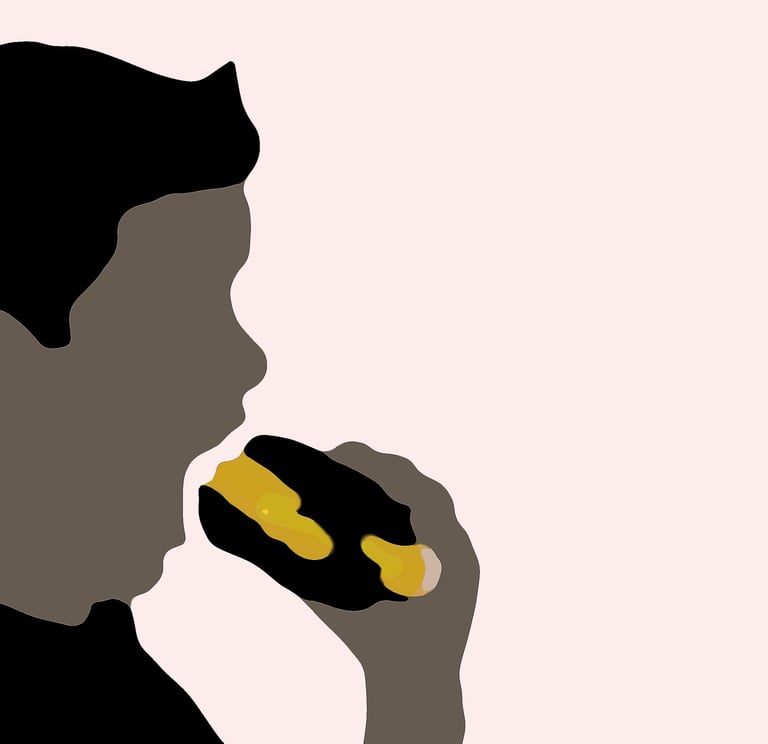 a child eating an hamburger
