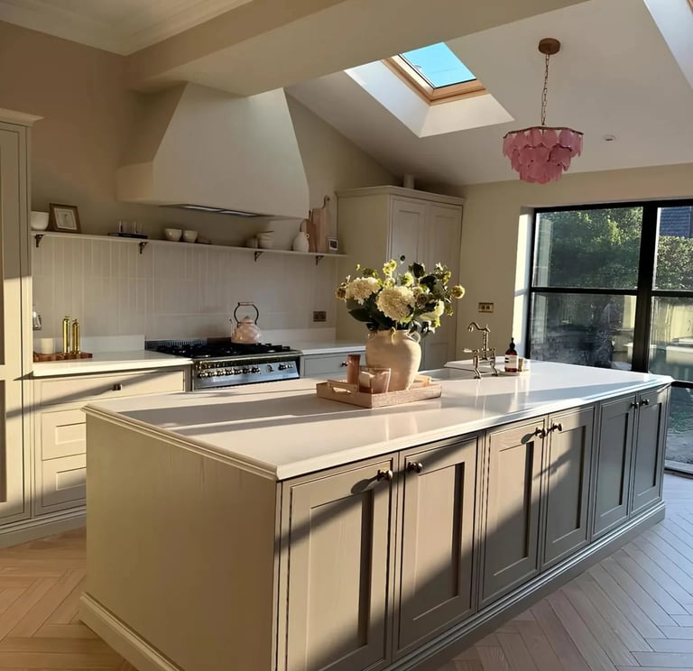 White quartz worktops finish fitted in a Prudhoe supplied fitted by RH Stone Surfaces