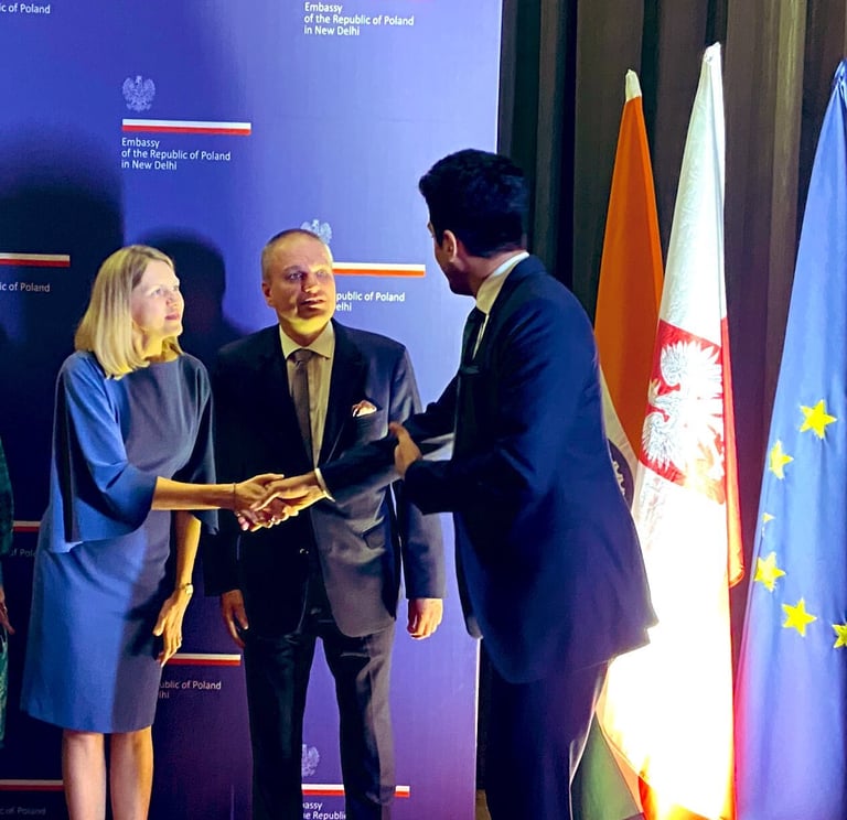 President of Chamber India Mr. Abhinav Balyan with the Ambassador of Poland