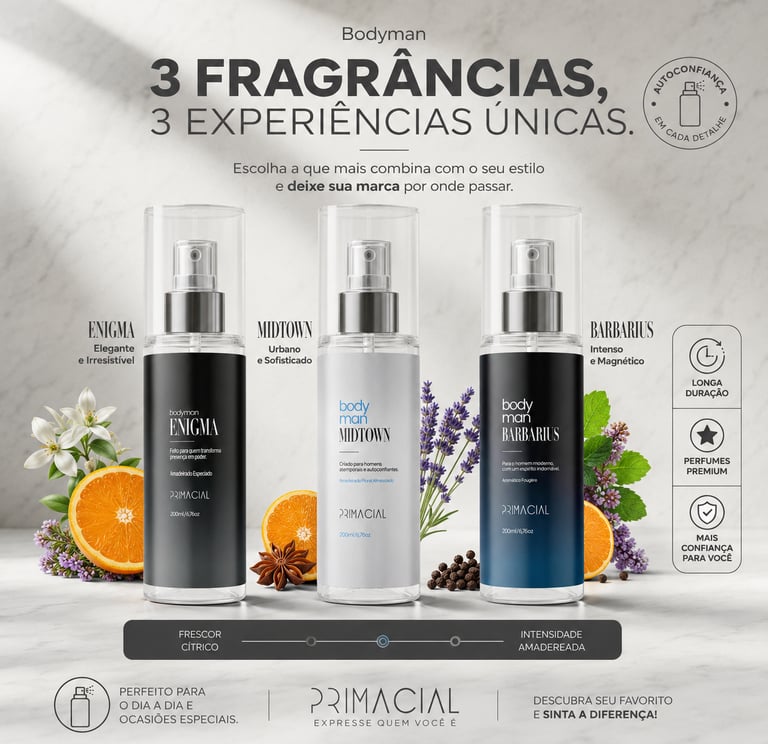 Kit Body Splash Masculino Barbarius Enigma Midtown 200ml