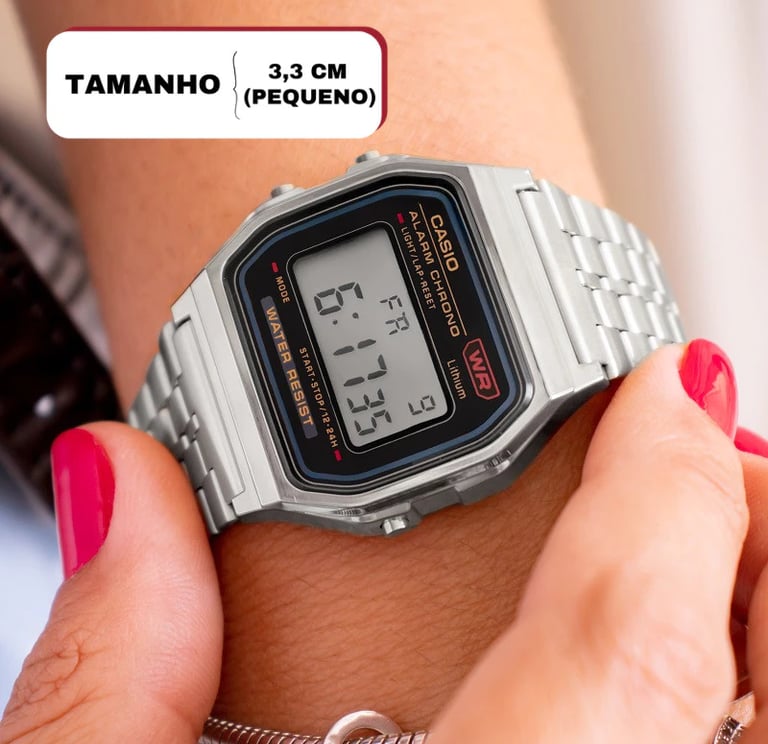 Relógio Casio Unissex Vintage Digital Prata Original Presente A159WA-N1DF