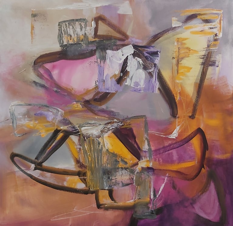 BEE AND BUTTERFLY - painting by Paulette Melanson