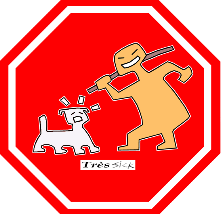 A man Beating A Dog