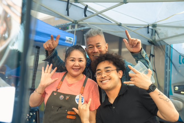 family photo of pa fah, son, and husband