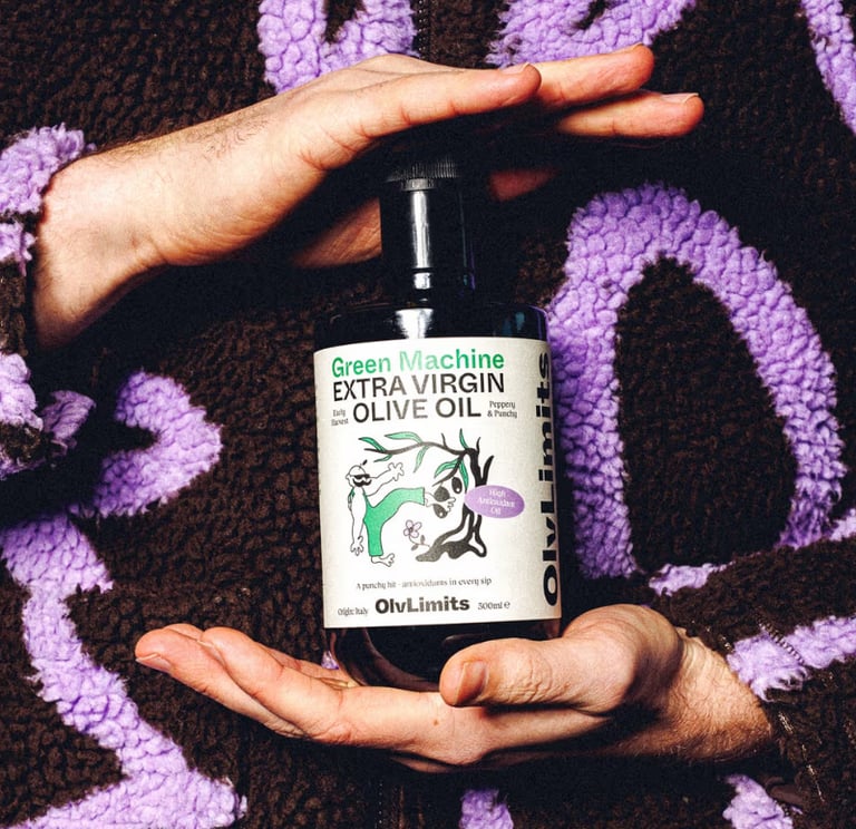 Green Machine extra virgin olive oil bottle 2025