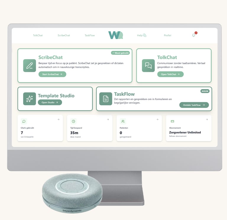 AI spraakherkenning zorg foto