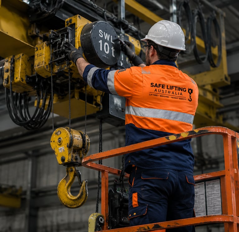 crfane technician conductin crane service in perth