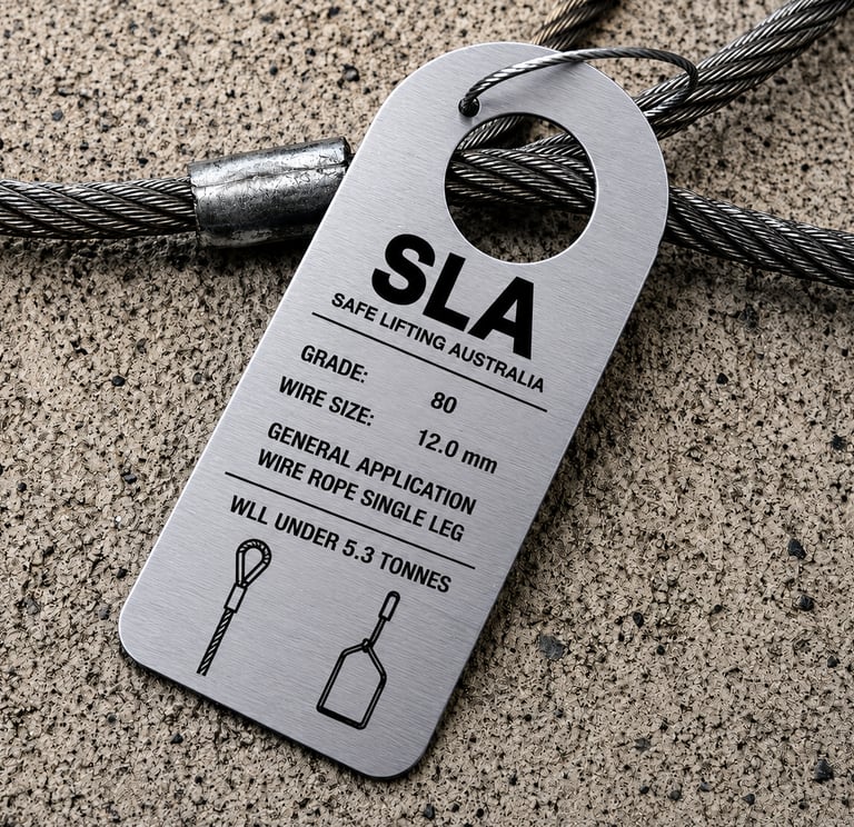 wire rope sling with sla company tag
