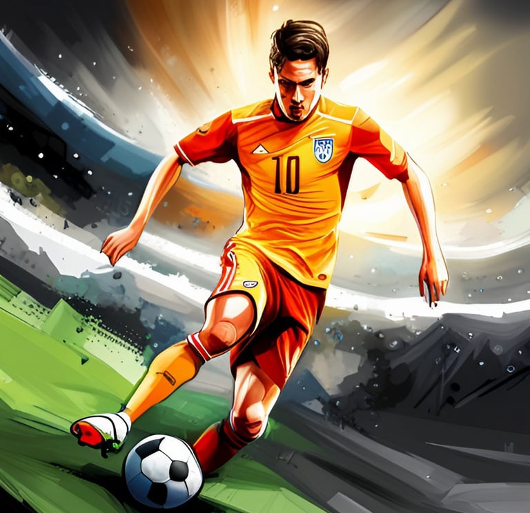 Mental performance for soccer by a soccer player is kicking a soccer ball